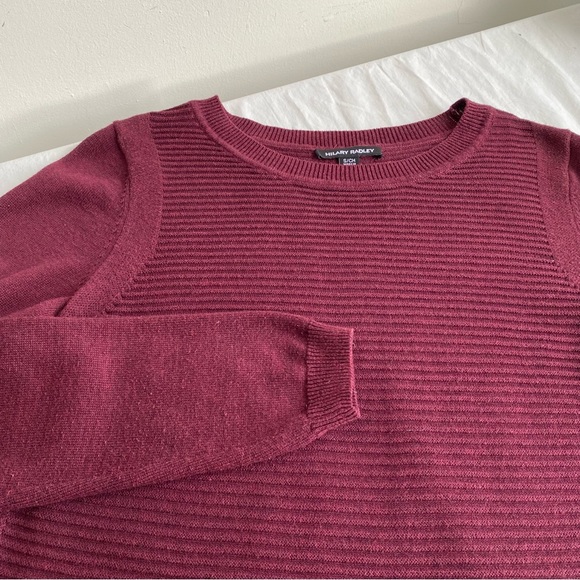 Hilary Radley Maroon Tunic Textured Knit Sweater with Shirt Tales - Picture 10 of 10